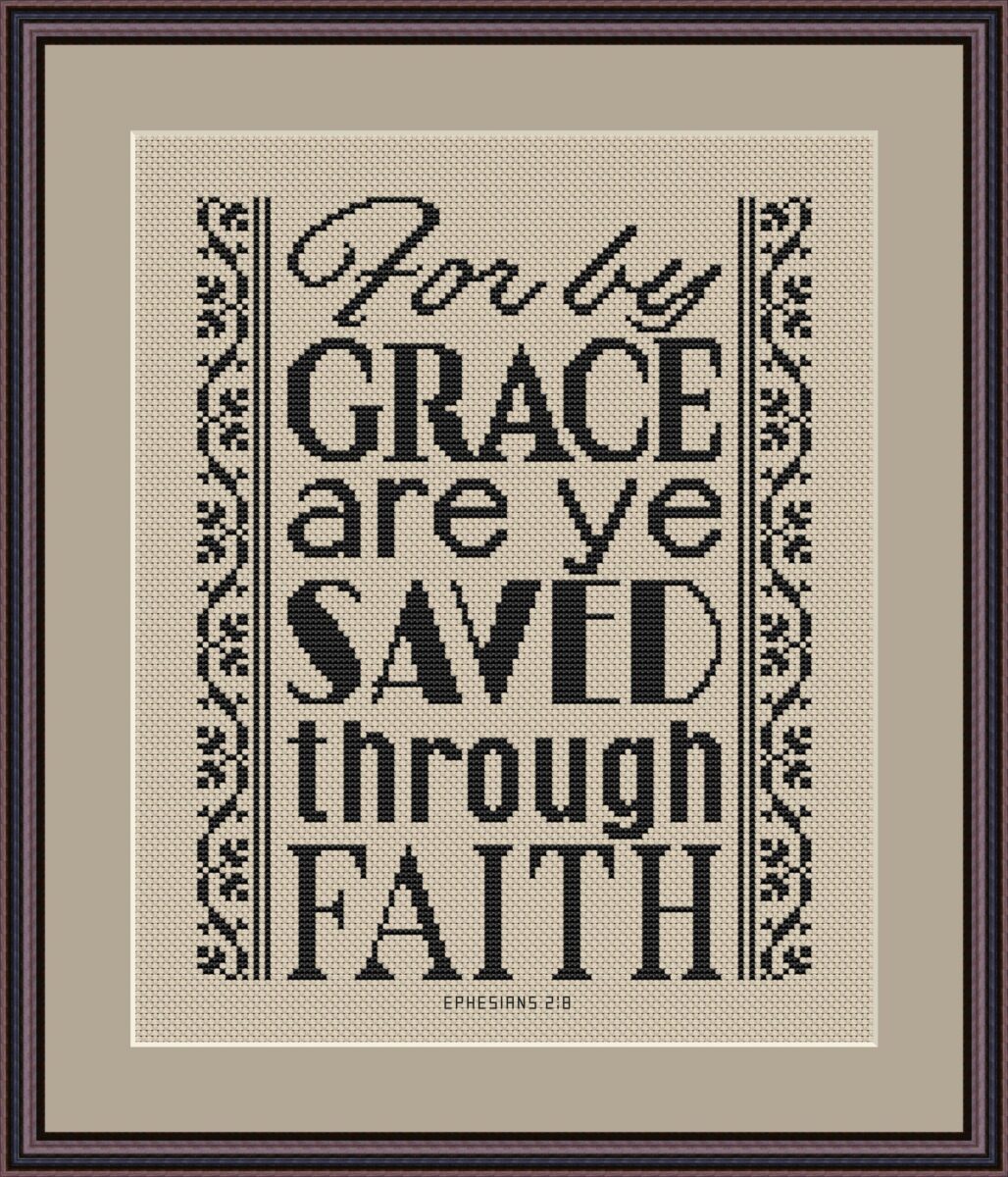 Free For By Grace Cross Stitch Pattern 103