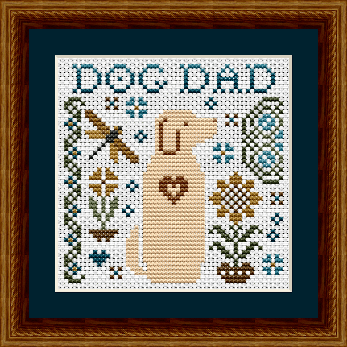 Dog Dad Cross Stitch Pattern 6576 - Yellow Labrador