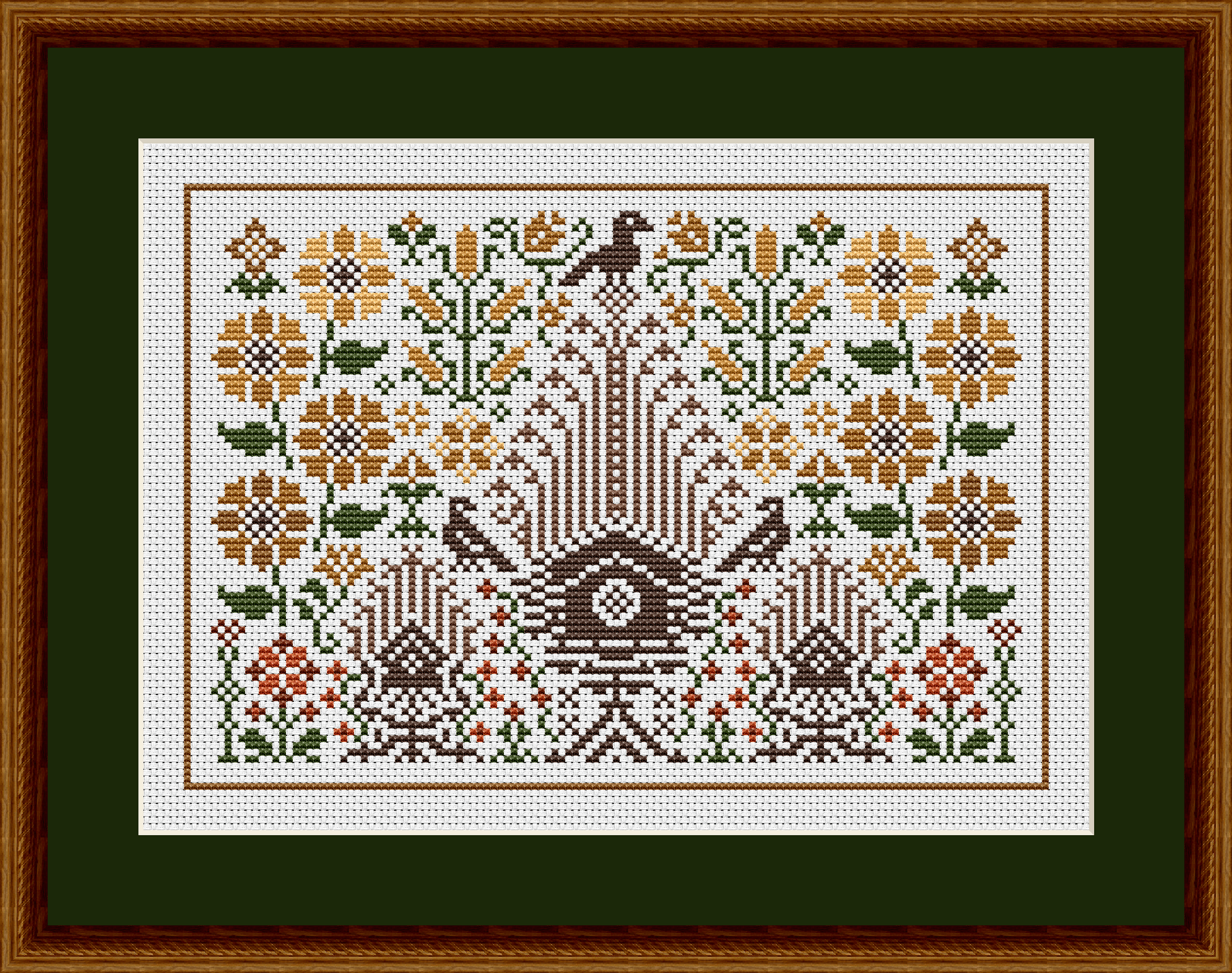 Late Summer Birdhouses Cross Stitch Pattern 1022
