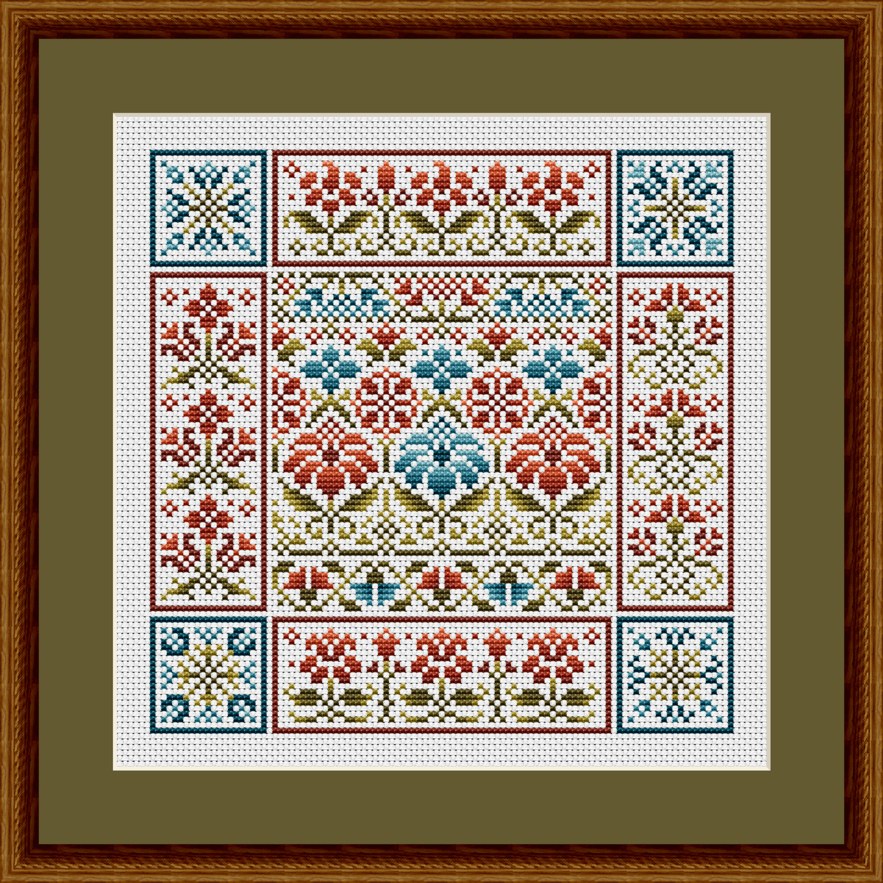 Oma’s Flower Garden Cross Stitch Pattern 1023