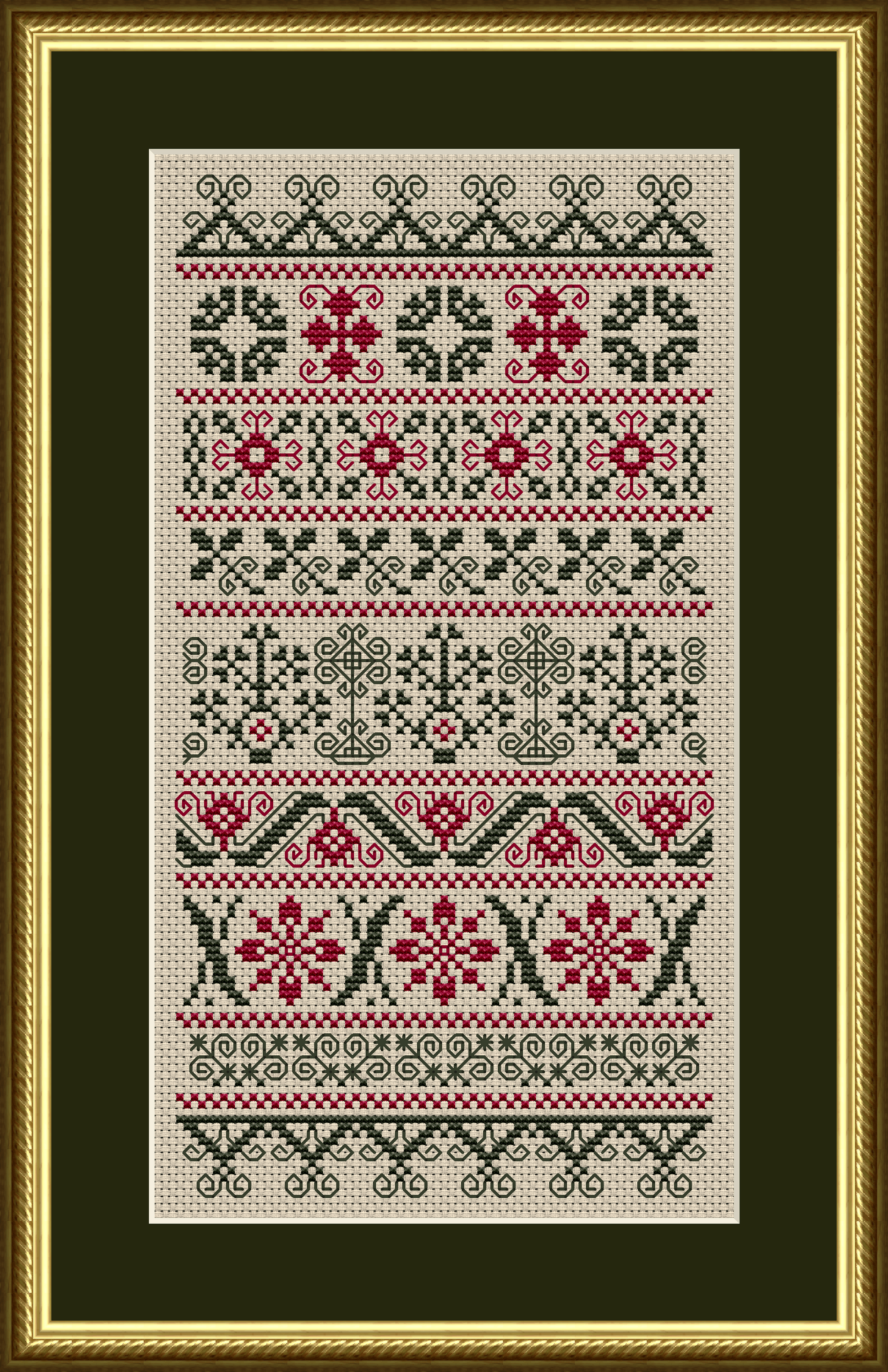 Christmas Band Sampler Counted Cross Stitch Pattern 1125