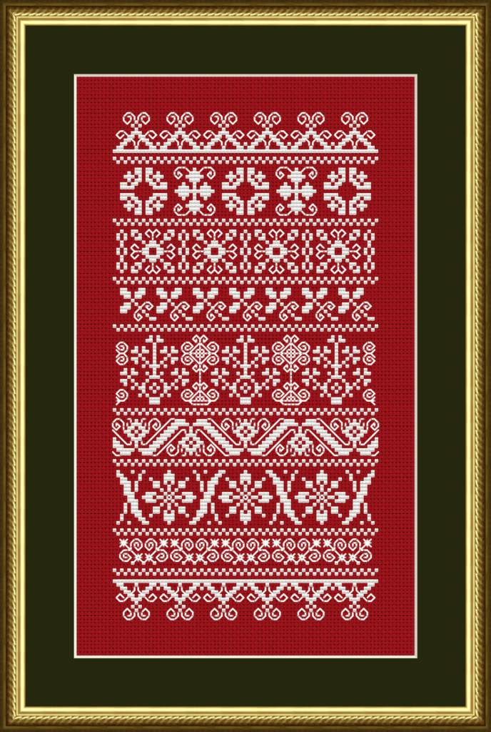 Christmas cross stitch chart for a band sampler