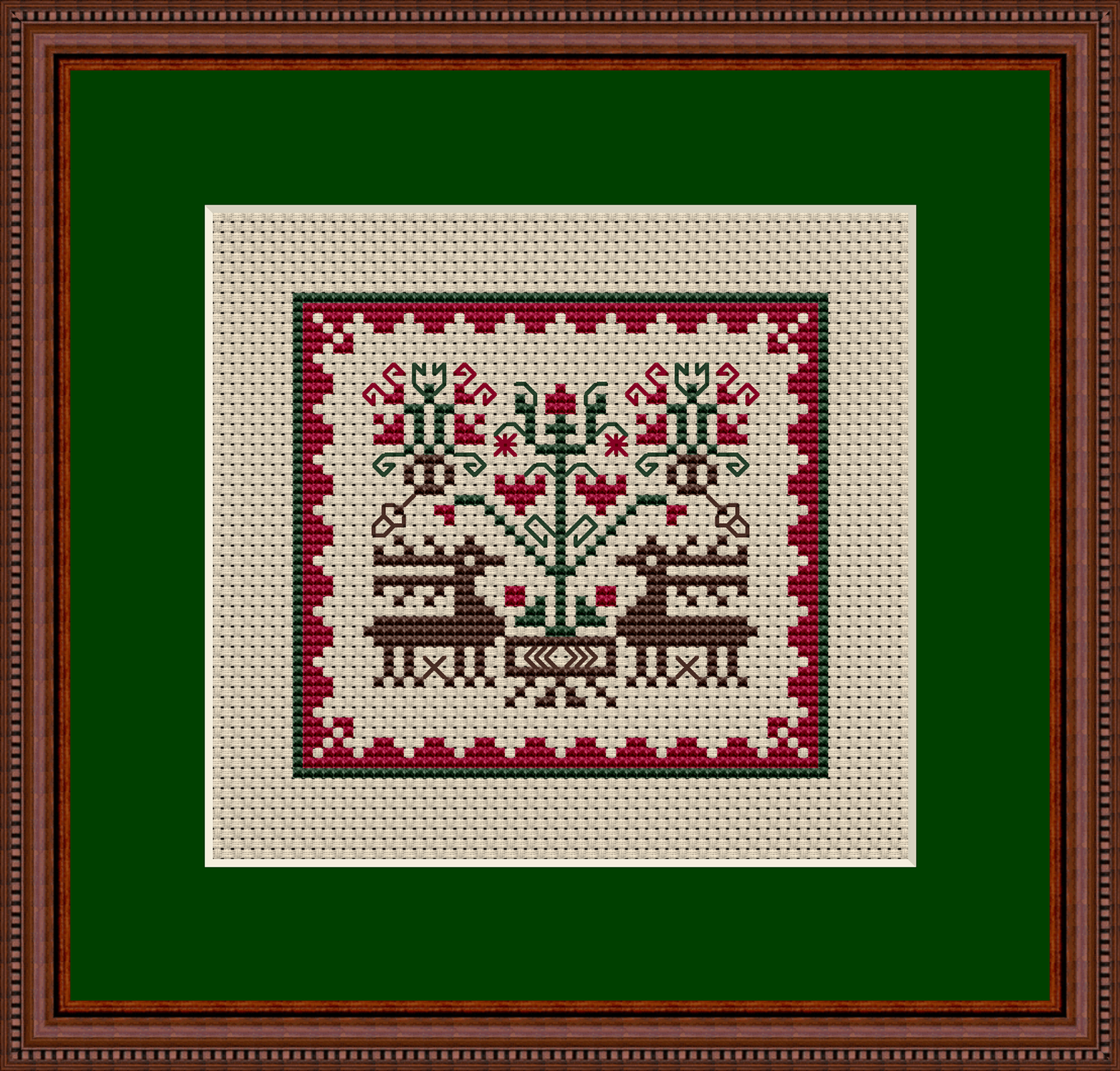 Christmas Reindeer Mini Cross Stitch Pattern 1188