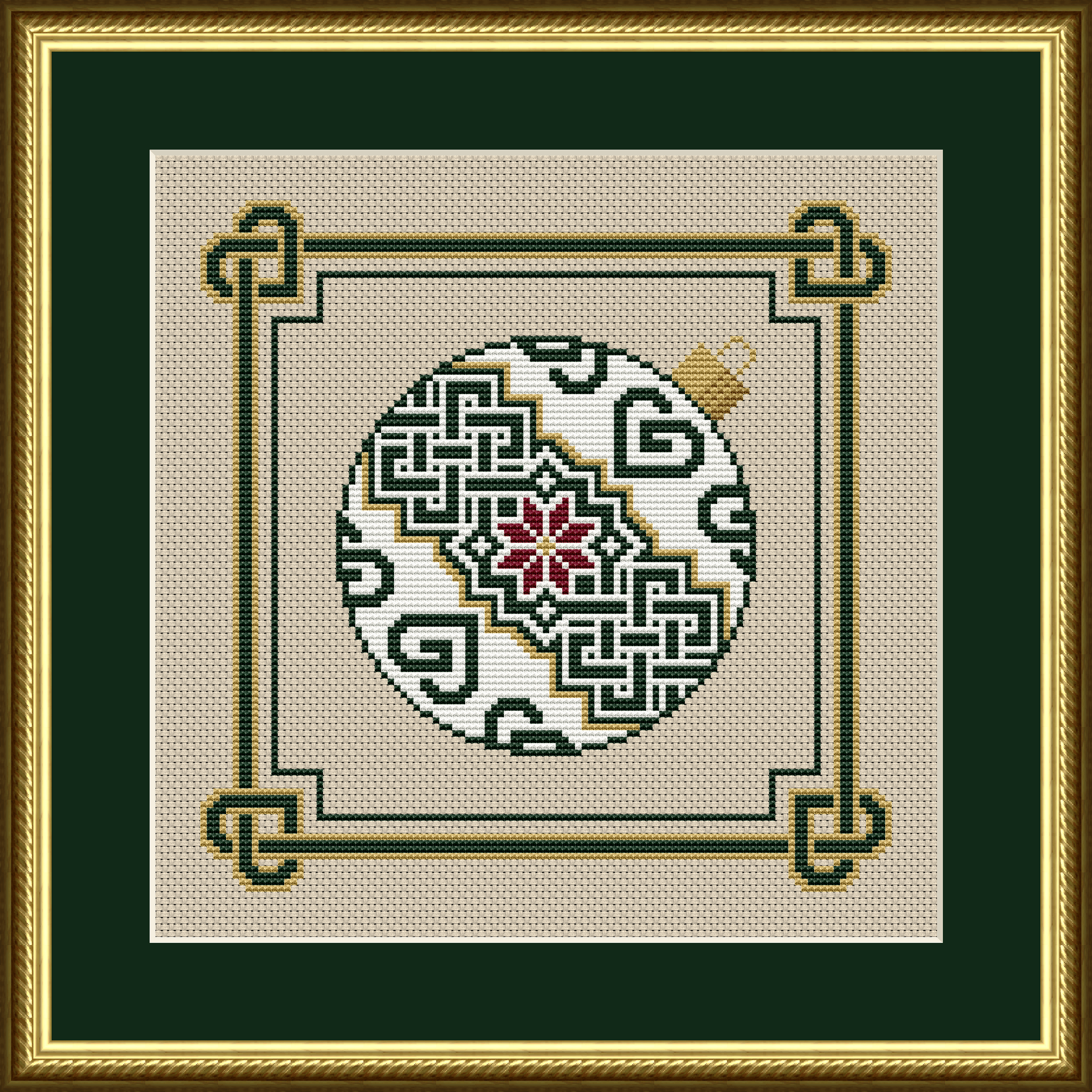Celtic Christmas Ornament Knot Work Cross Stitch Pattern 1199