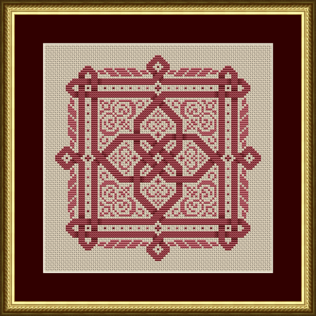 Celtic knotwork counted cross stitch design.