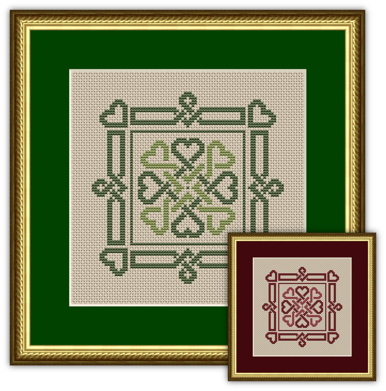 Celtic Hearts Knot Work Cross Stitch Pattern 1904