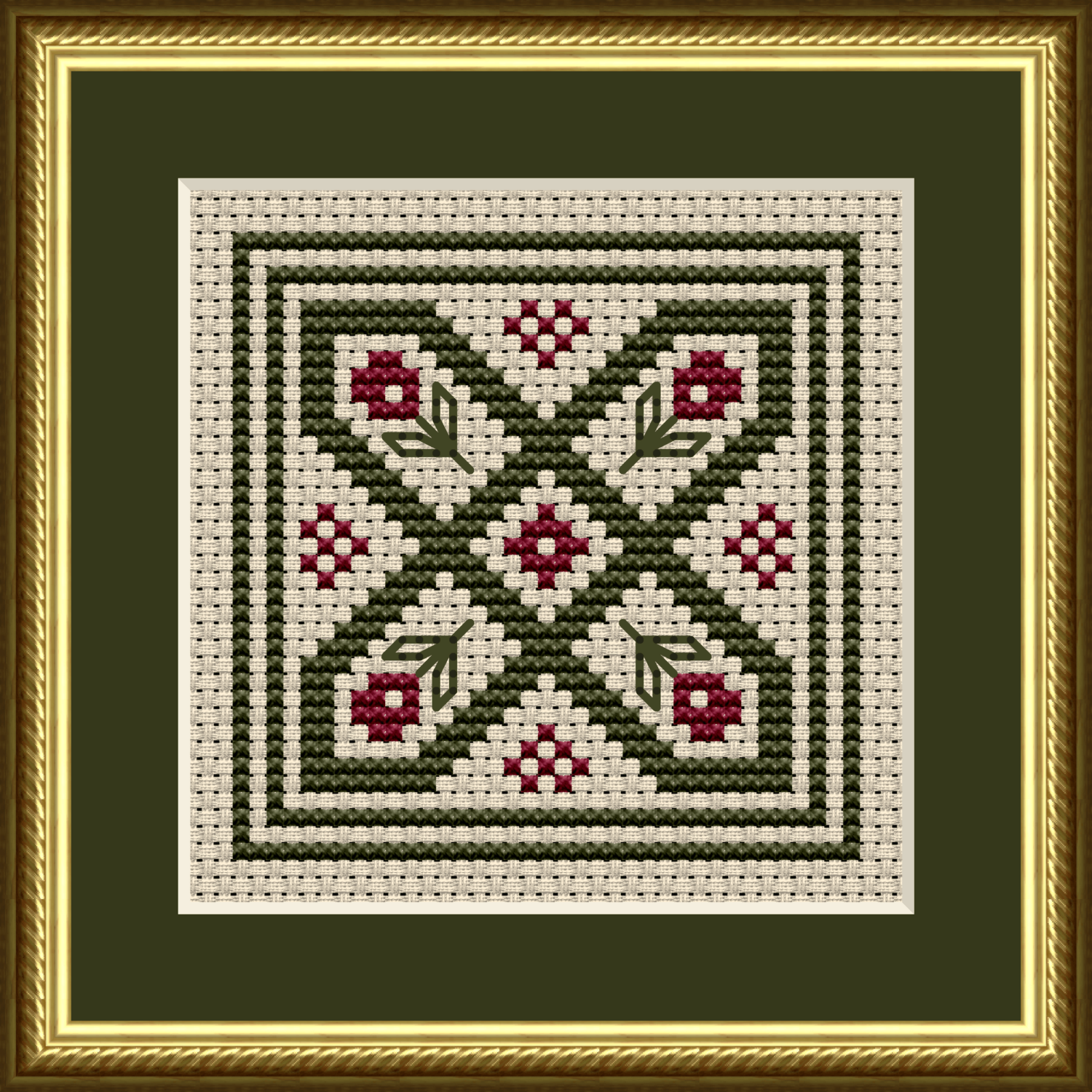 Free Celtic Design With Roses Cross Stitch Pattern 105