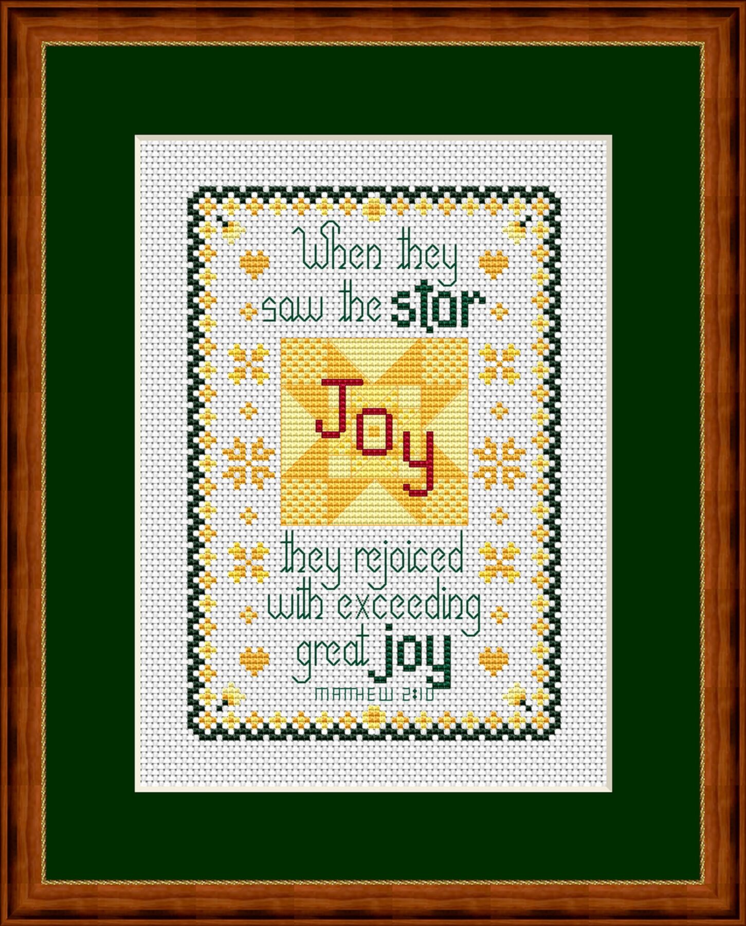Exceeding Great Joy Christmas Bible Verse Cross Stitch Pattern 926