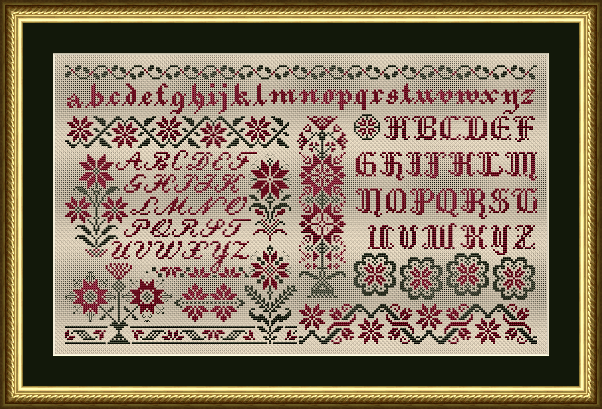 Floral Sampler 1 Cross Stitch Pattern 1180