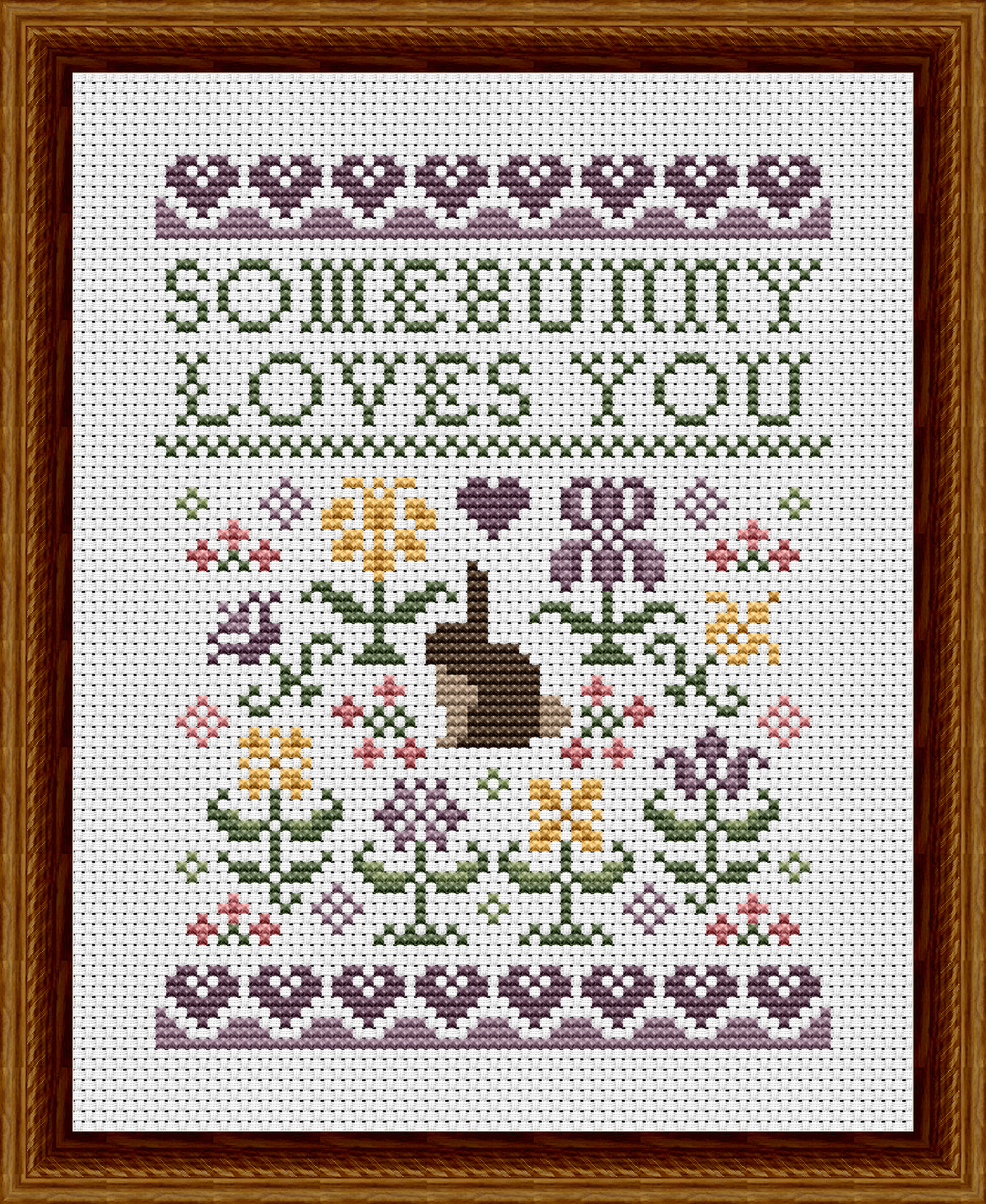 Some Bunny Loves You Cross Stitch Pattern 502
