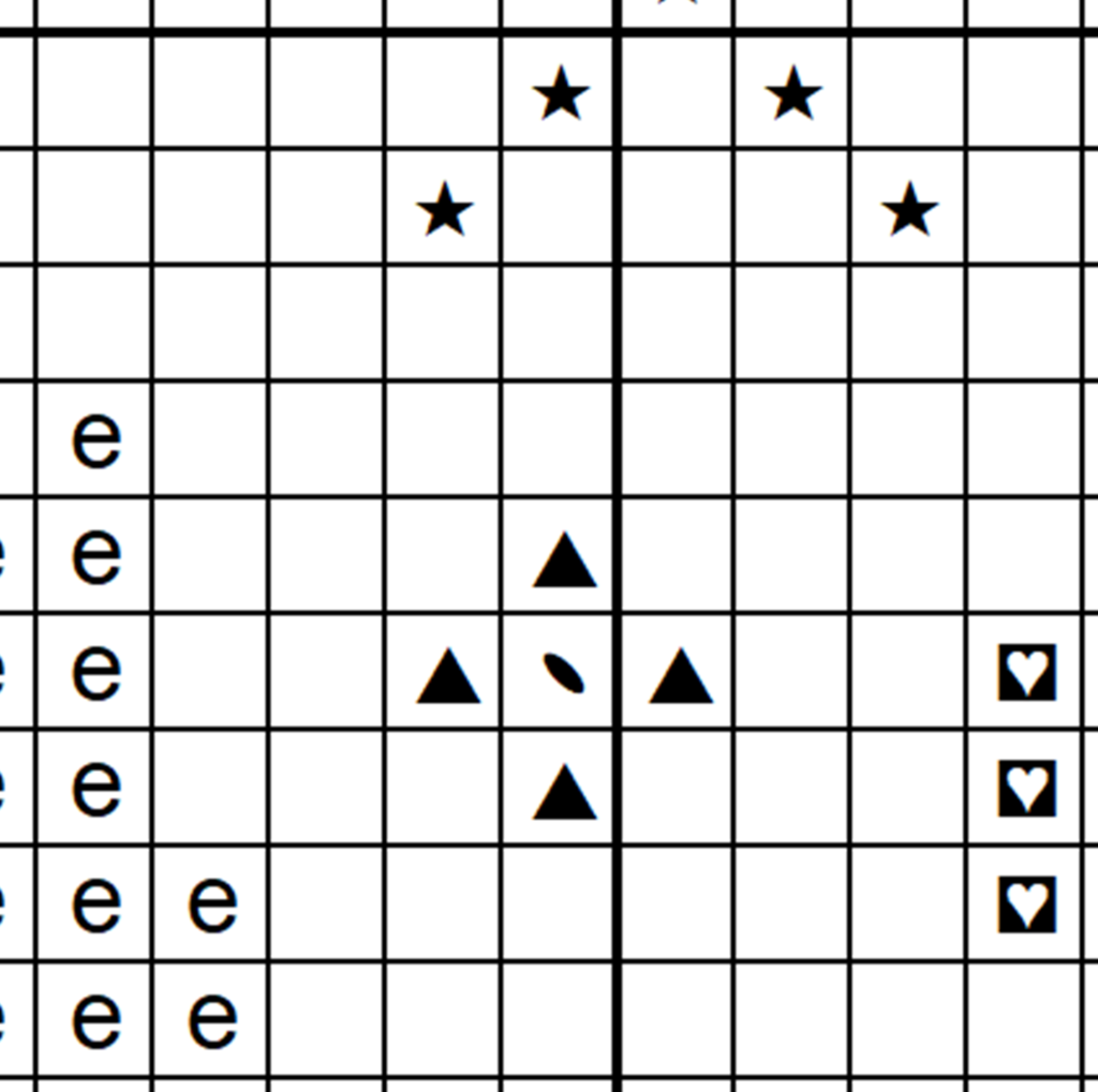 February Cat black and white chart symbols sample