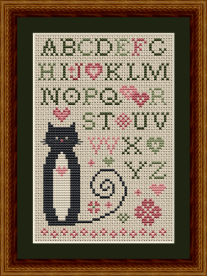 Cat Tales Collection - Heart Alphabet Cat - Pattern 5523