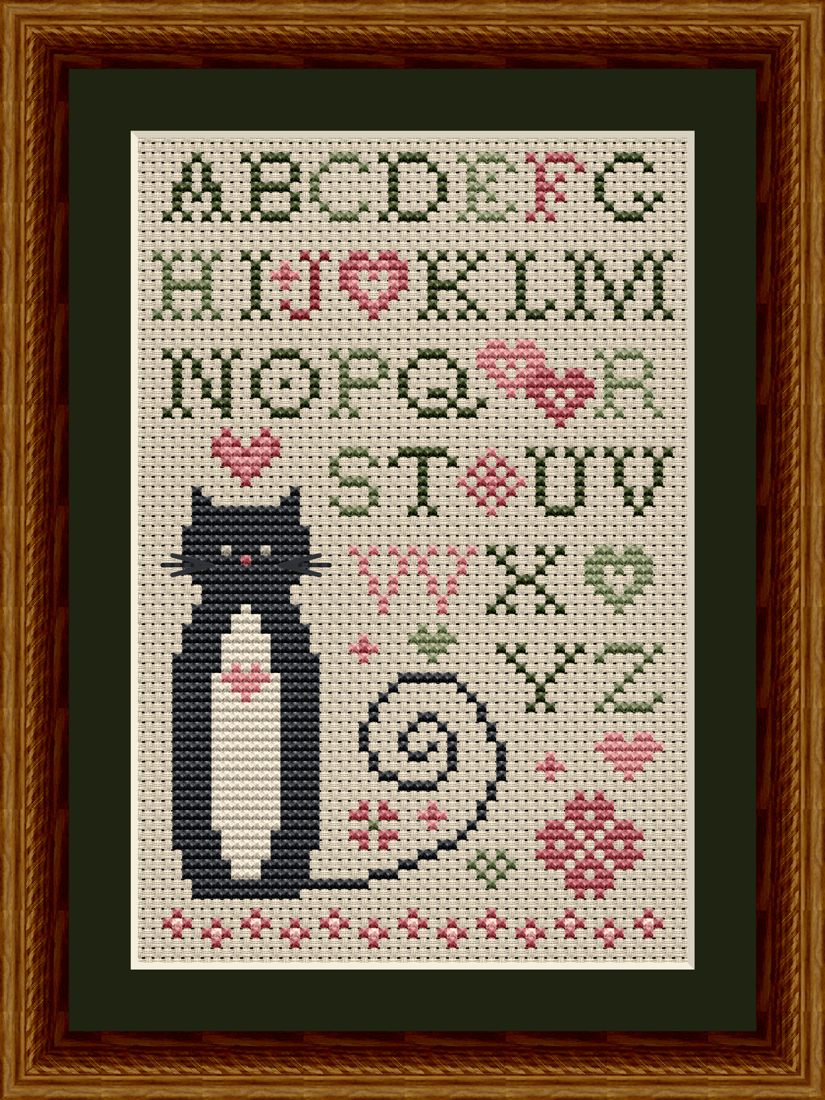 Heart Alphabet Cat – Pattern 5523