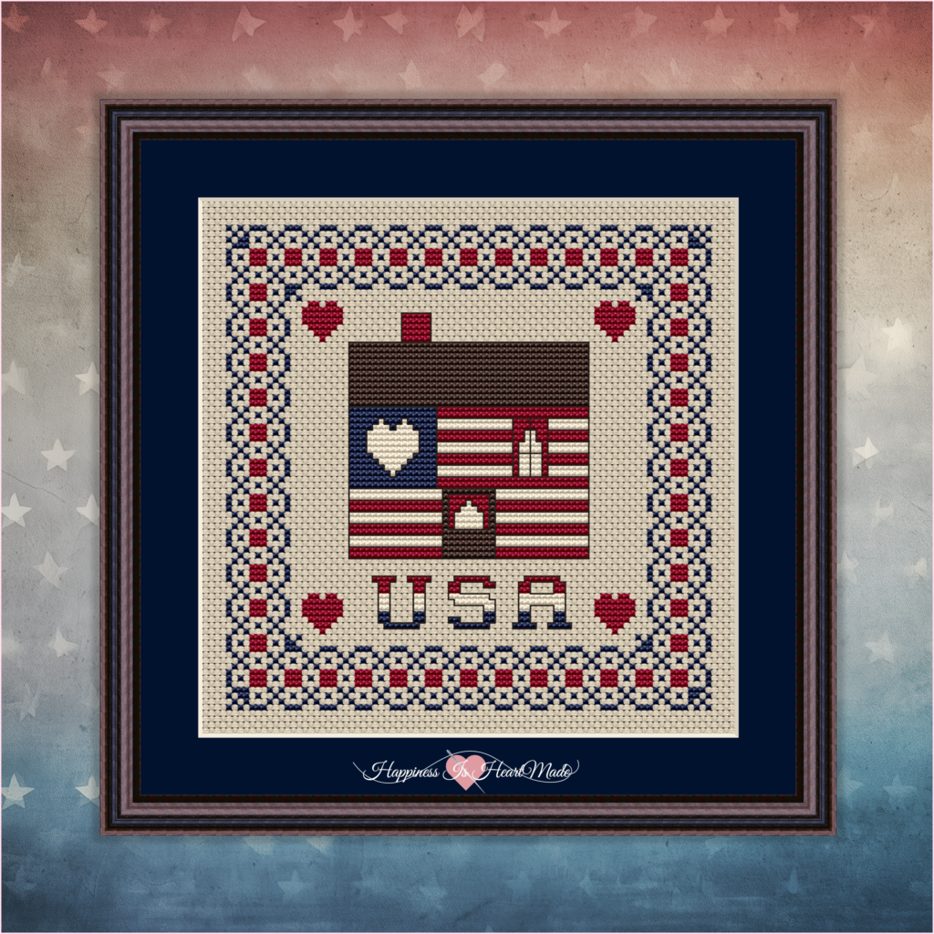 Patriotic At Heart Cabin from Happiness Is HeartMade - Pattern 210