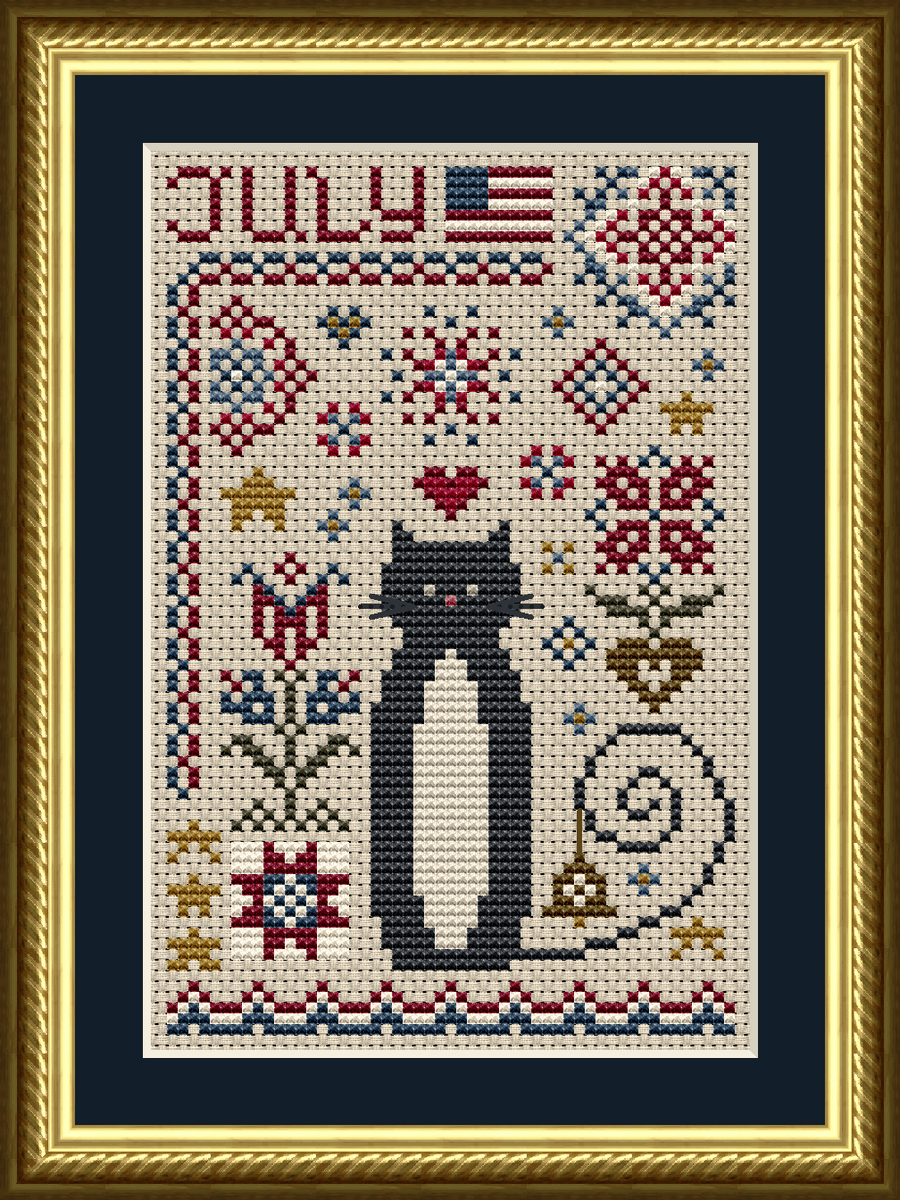 Cat Tales Collection: July Cat Cross Stitch Pattern 5557