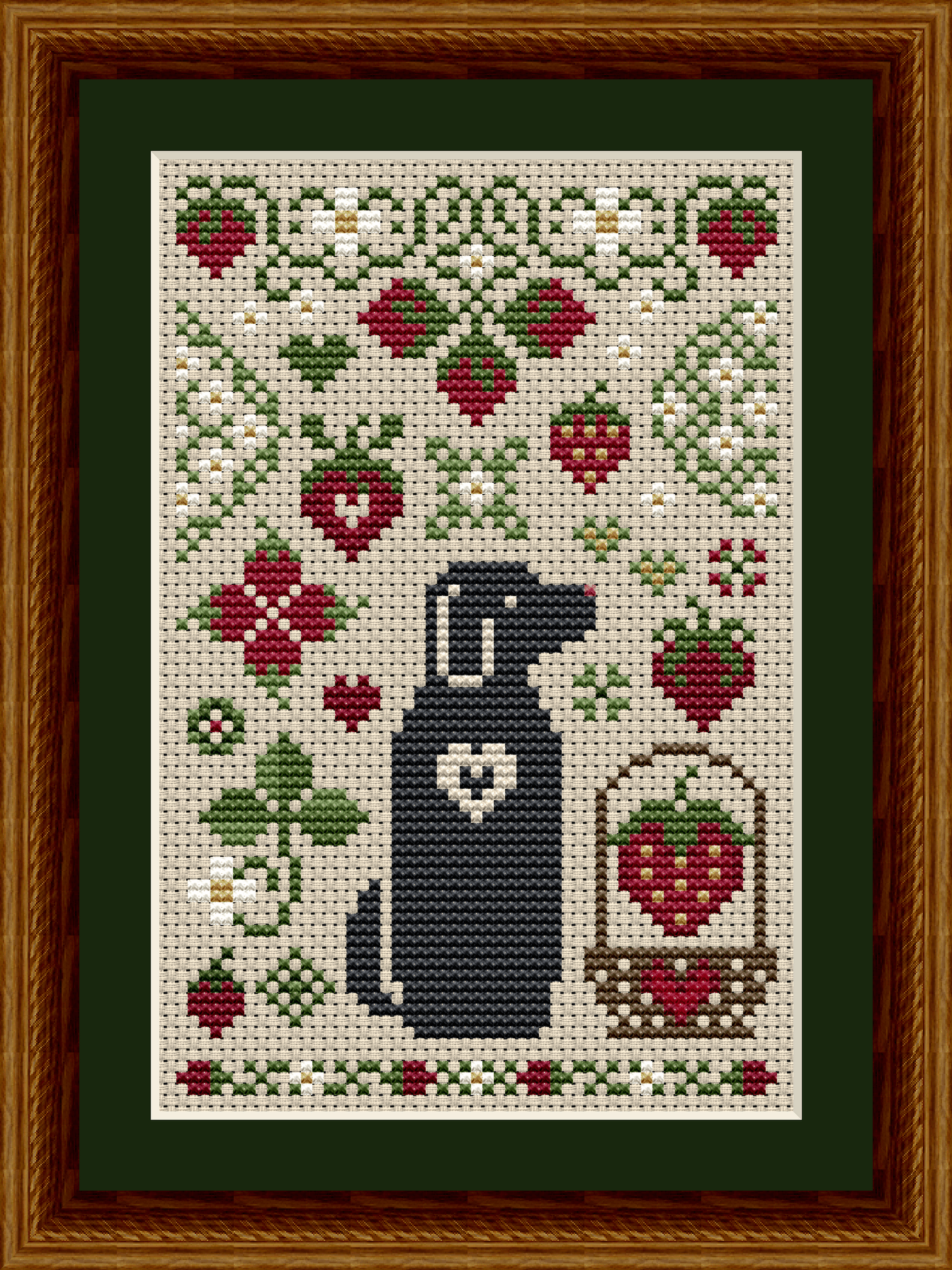 Strawberry Dog from the Dog Days Series by Happiness Is HeartMade - Pattern 6538 - Black Lab