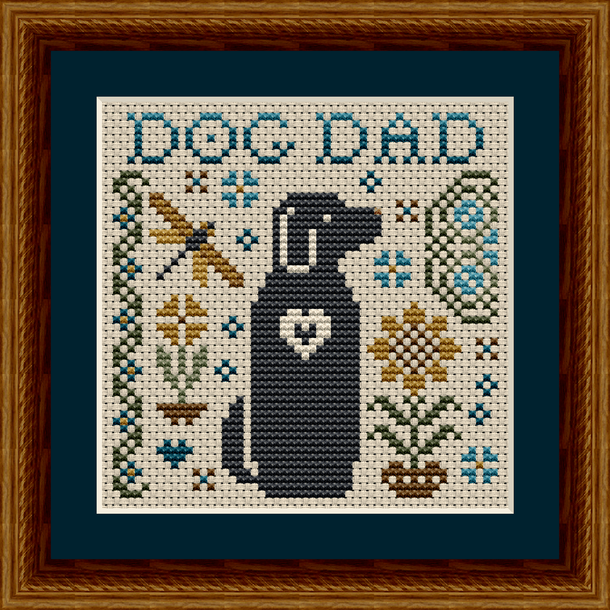 Dog Dad Cross Stitch Pattern 6576 - Black Labrador