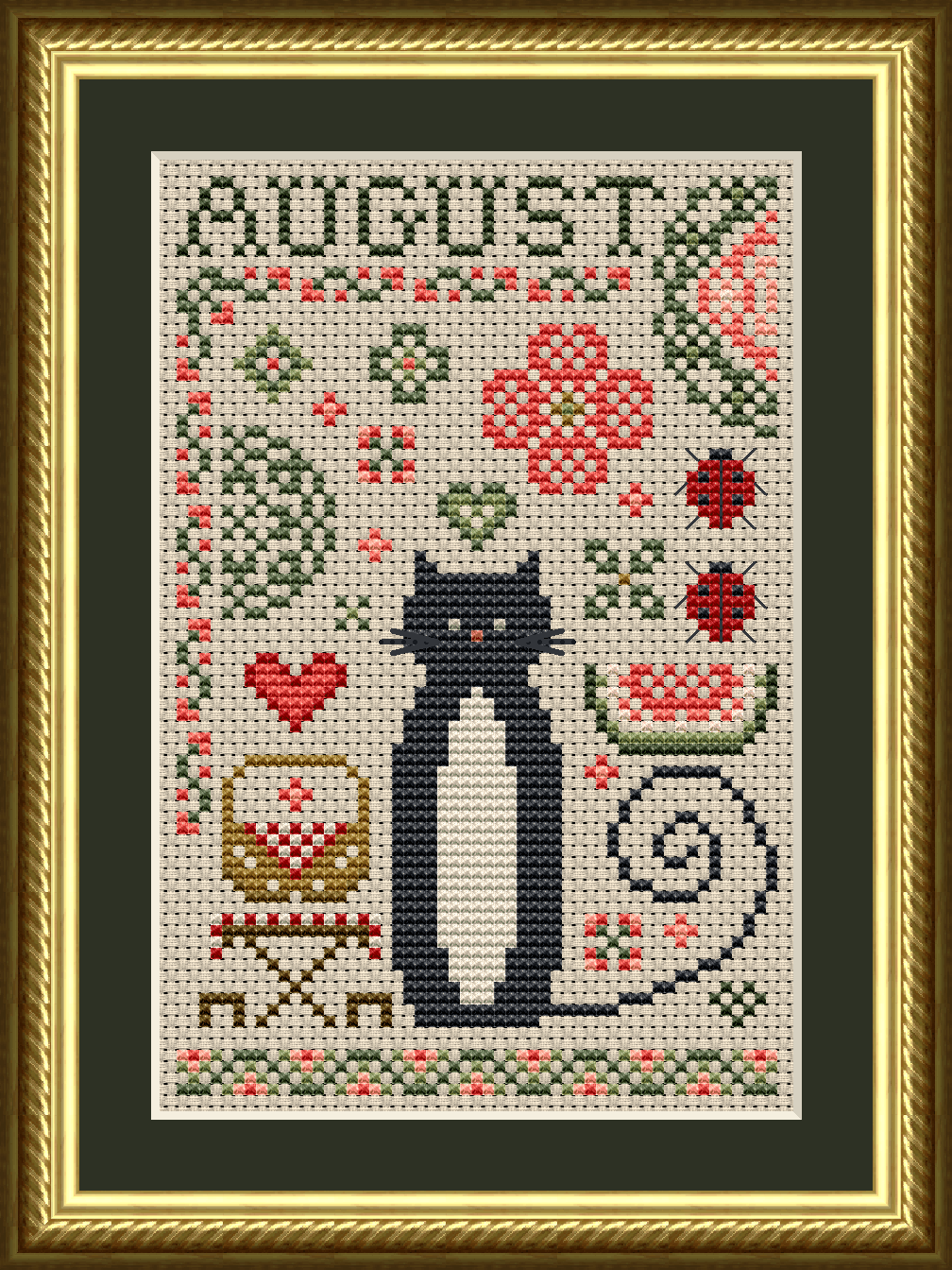 Cat Tales Collection: August Cat Cross Stitch Pattern 5558