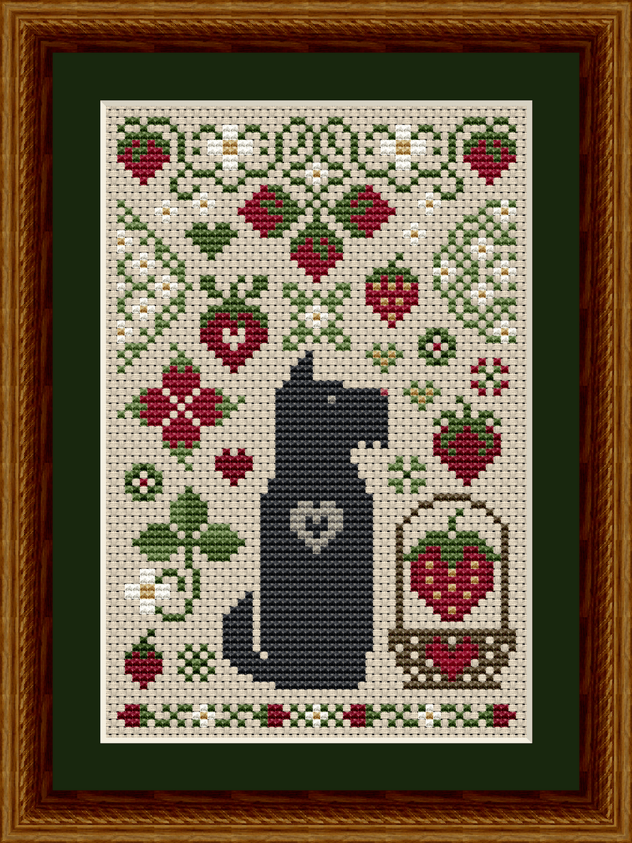 The Dog Days: Scottie Strawberry Dog Cross Stitch Pattern 6538-S