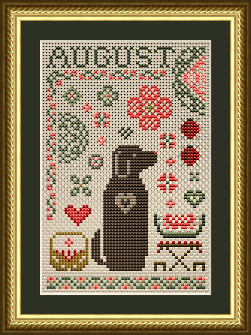 The Dog Days: August Dog Cross Stitch Pattern 6558