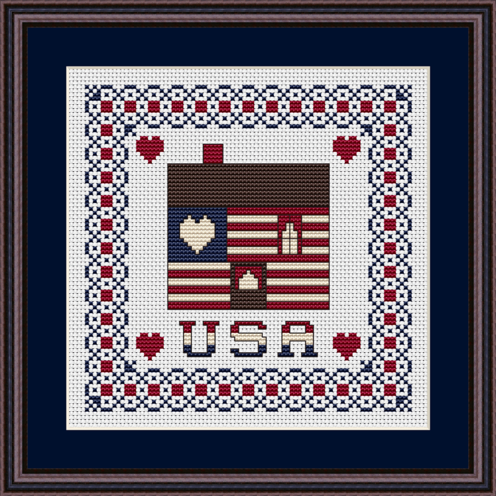Patriotic At Heart Cabin from Happiness Is HeartMade - Pattern 210