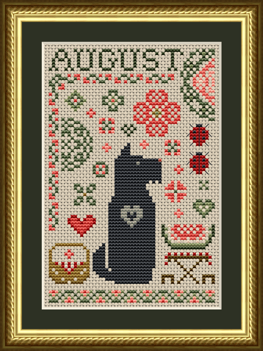 The Dog Days: Scottie August Dog Cross Stitch Pattern 6558-S