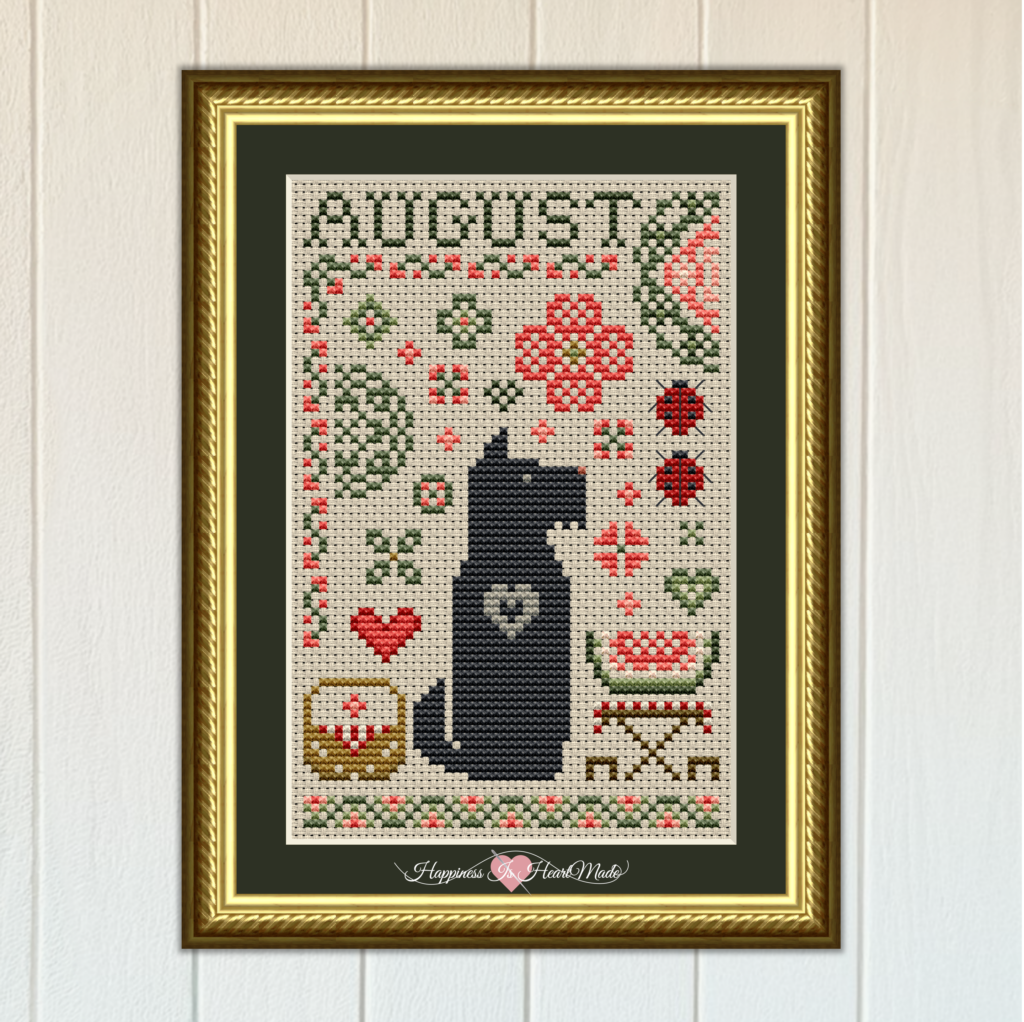 6558-S - Scottie August Dog Cross Stitch Pattern from the Dog Days Series by Happiness Is HeartMade