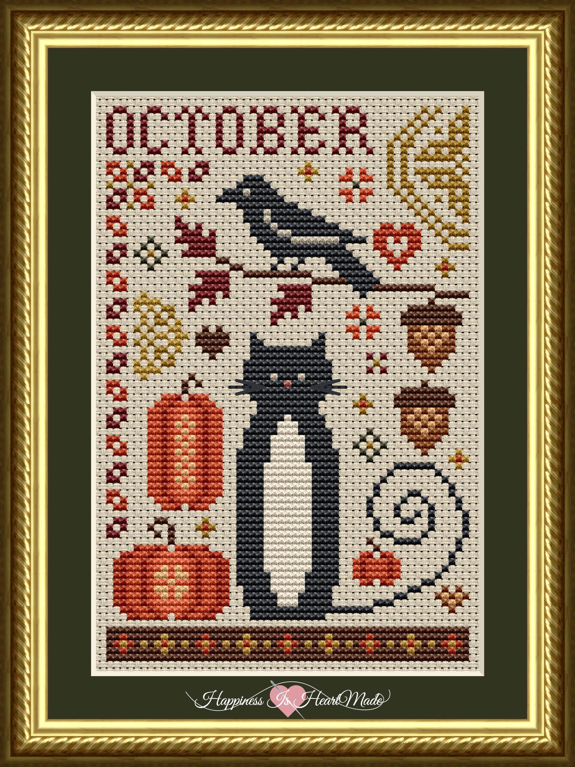 Cat Tales Collection: October Cat Cross Stitch Pattern 5560