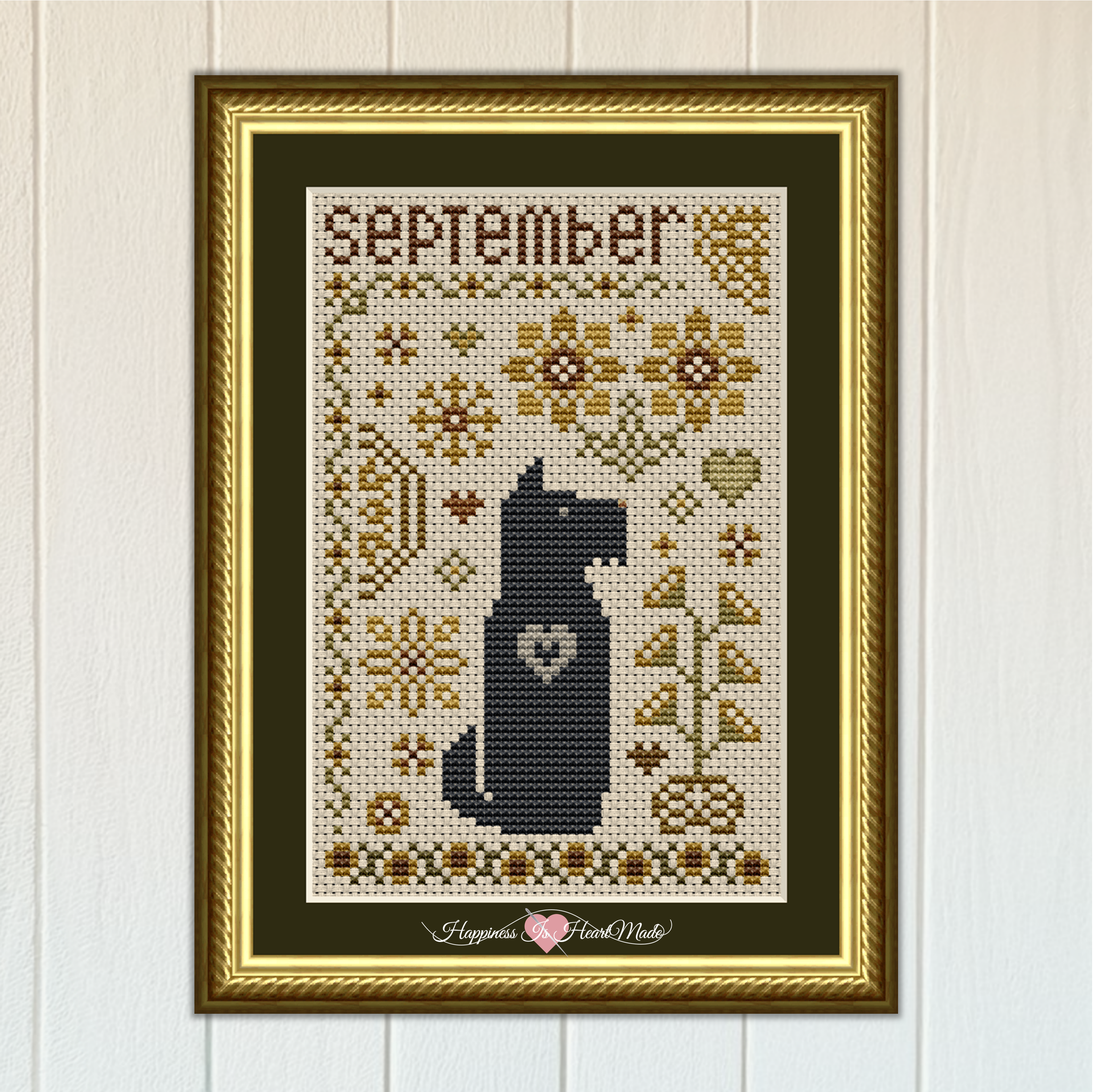 6559-S - The Dog Days Series - Scottie September Dog Cross Stitch Pattern by Happiness Is HeartMade