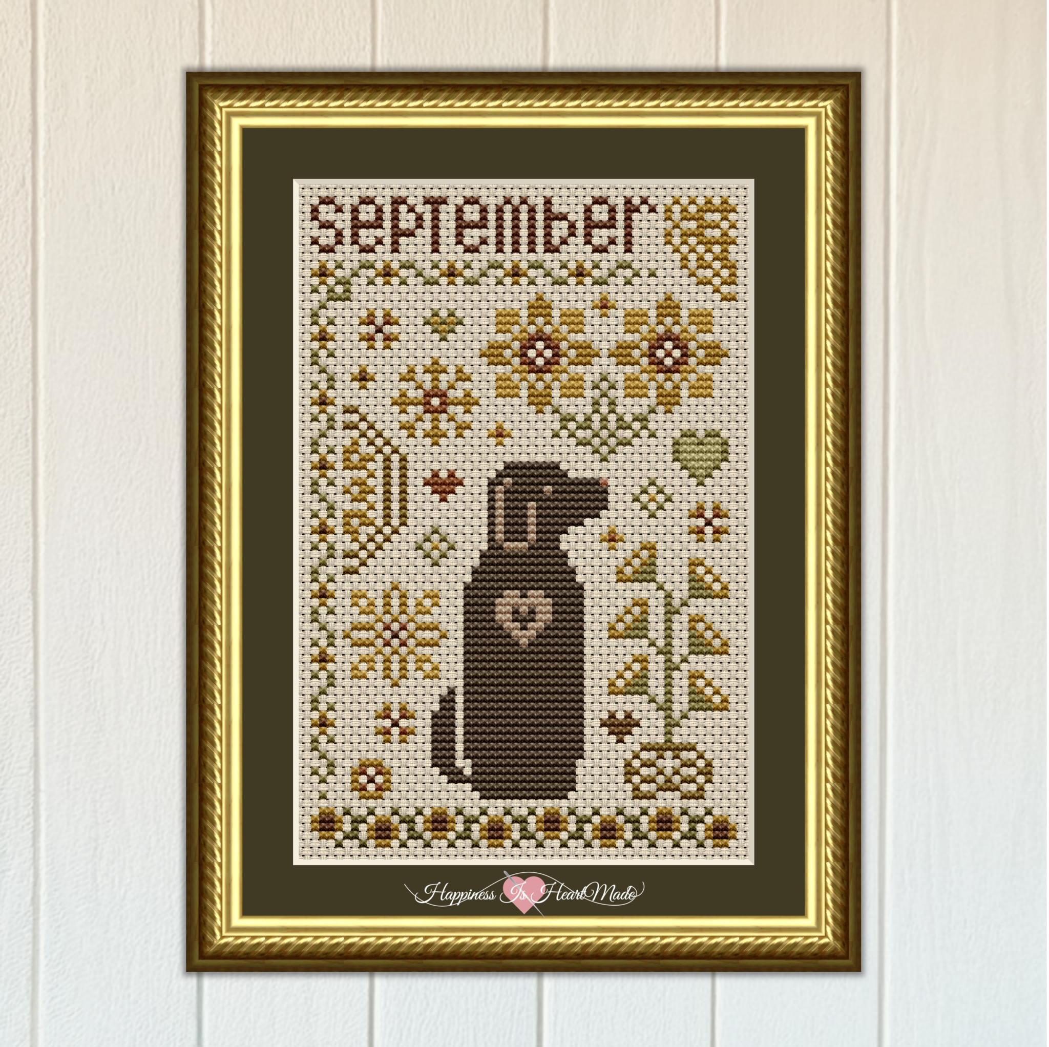 September Dog Spring The Dog Days: September Dog Cross Stitch Pattern 6559 – Happiness Is ...