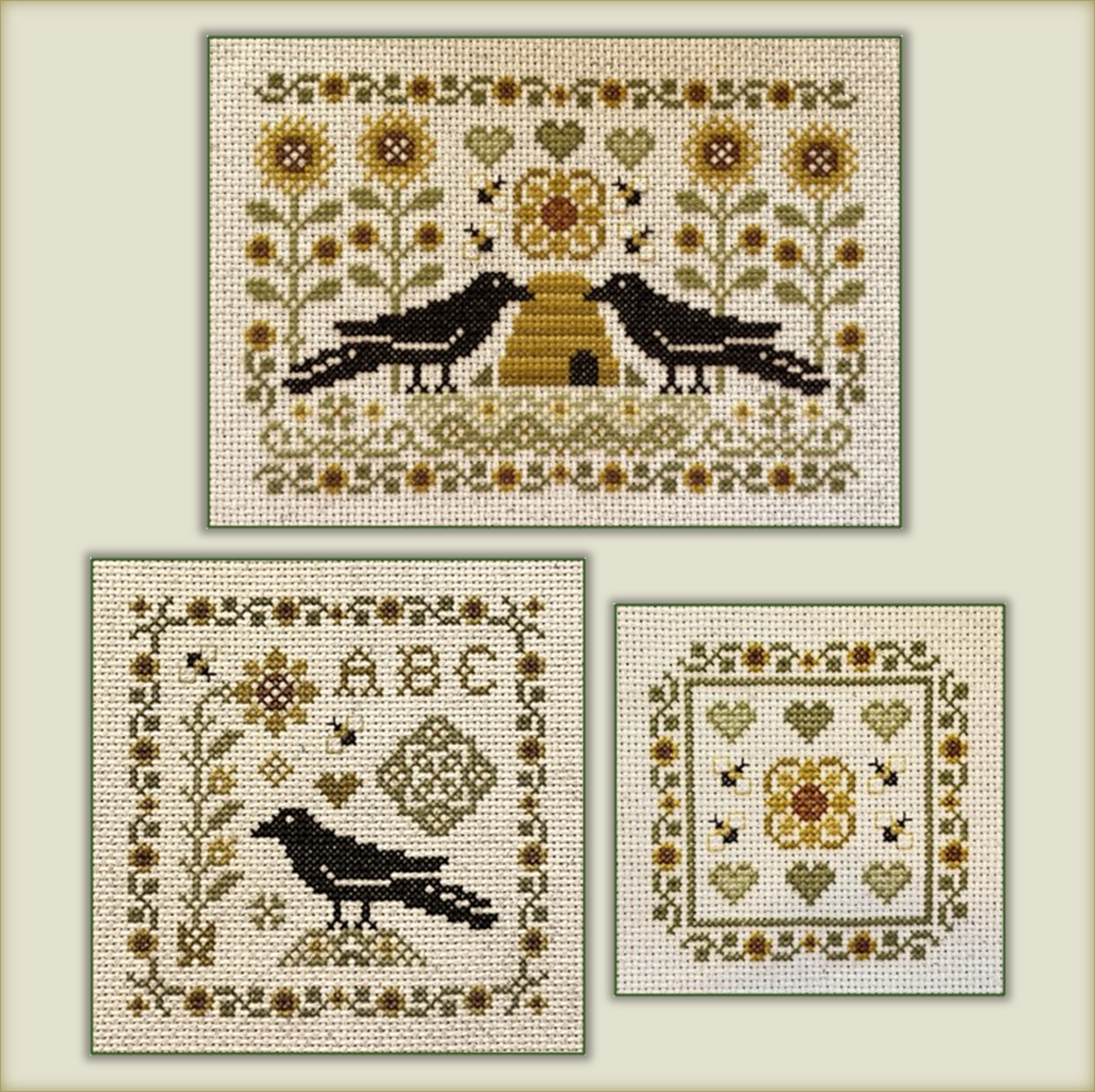 Beekeeping Crows Cross Stitch Pattern 1015