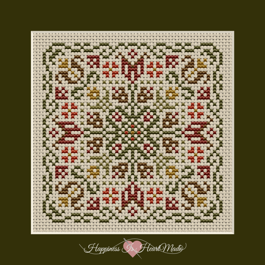 Emily's Garden Square Cross Stitch Pattern 1041 from Happiness Is HeartMade