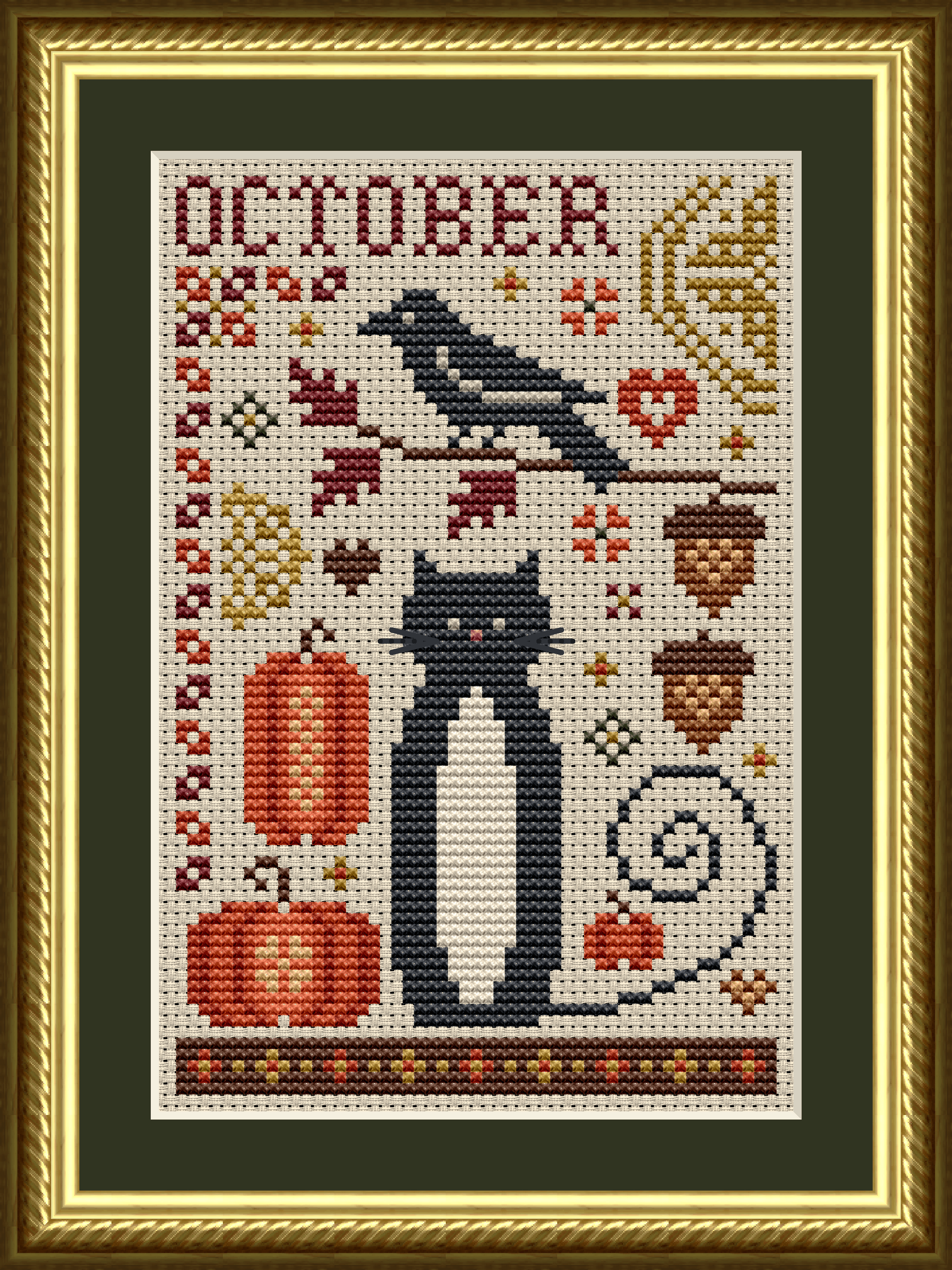 Cat Tales Collection: October Cat Cross Stitch Pattern 5560
