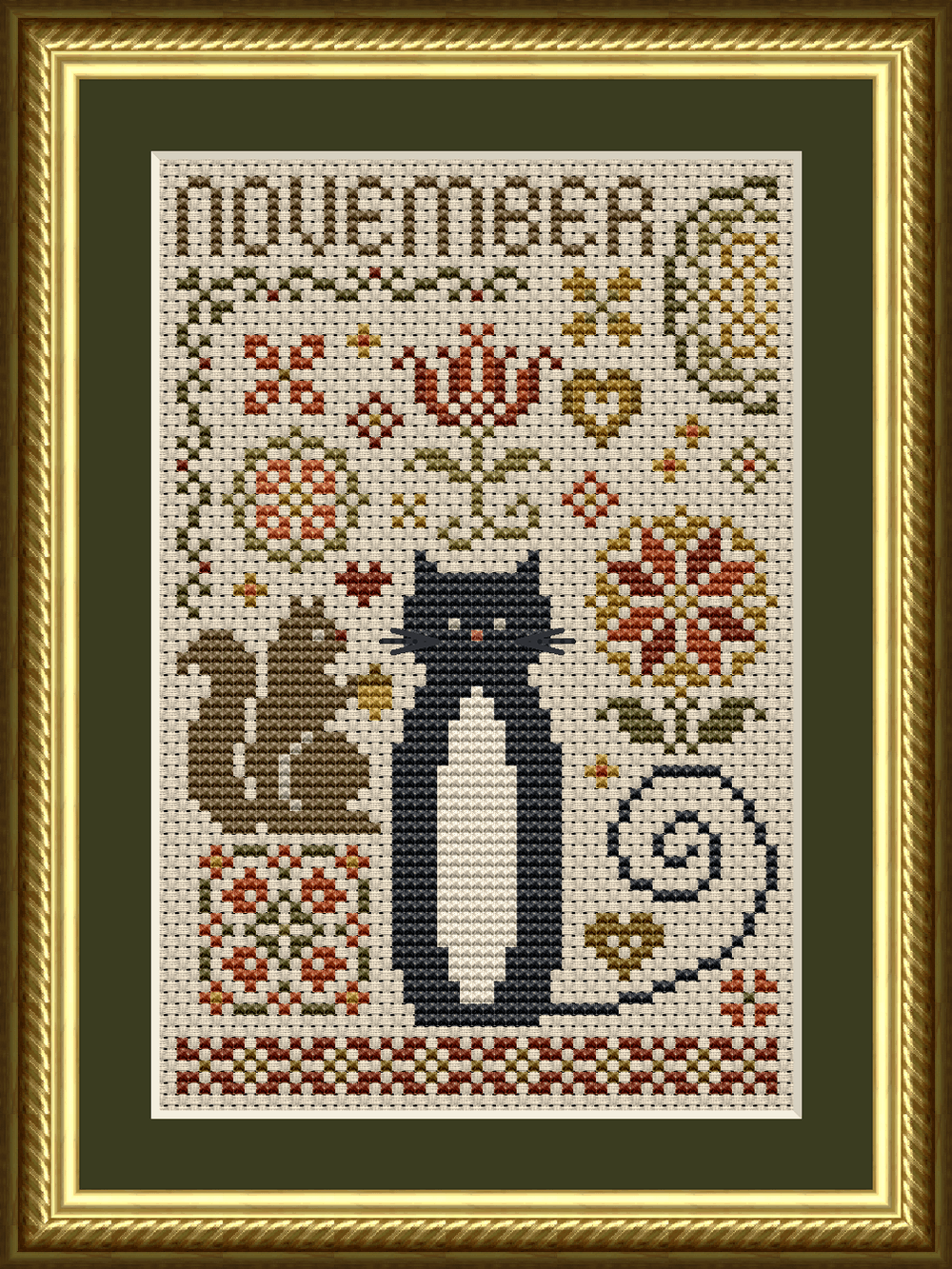 Cat Tales Collection: November Cat Cross Stitch Pattern 5561
