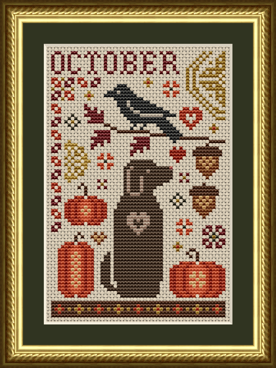 The Dog Days: October Dog Cross Stitch Pattern 6560