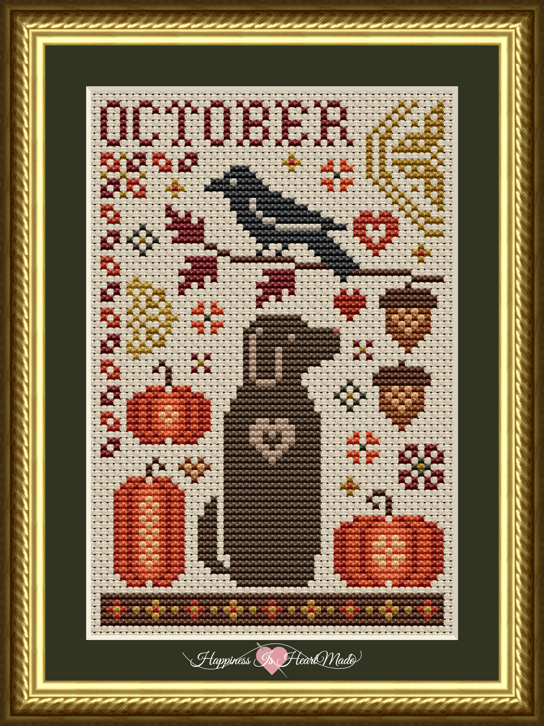 6560 - The Dog Days Series - October Dog Cross Stitch Pattern by Happiness Is HeartMade