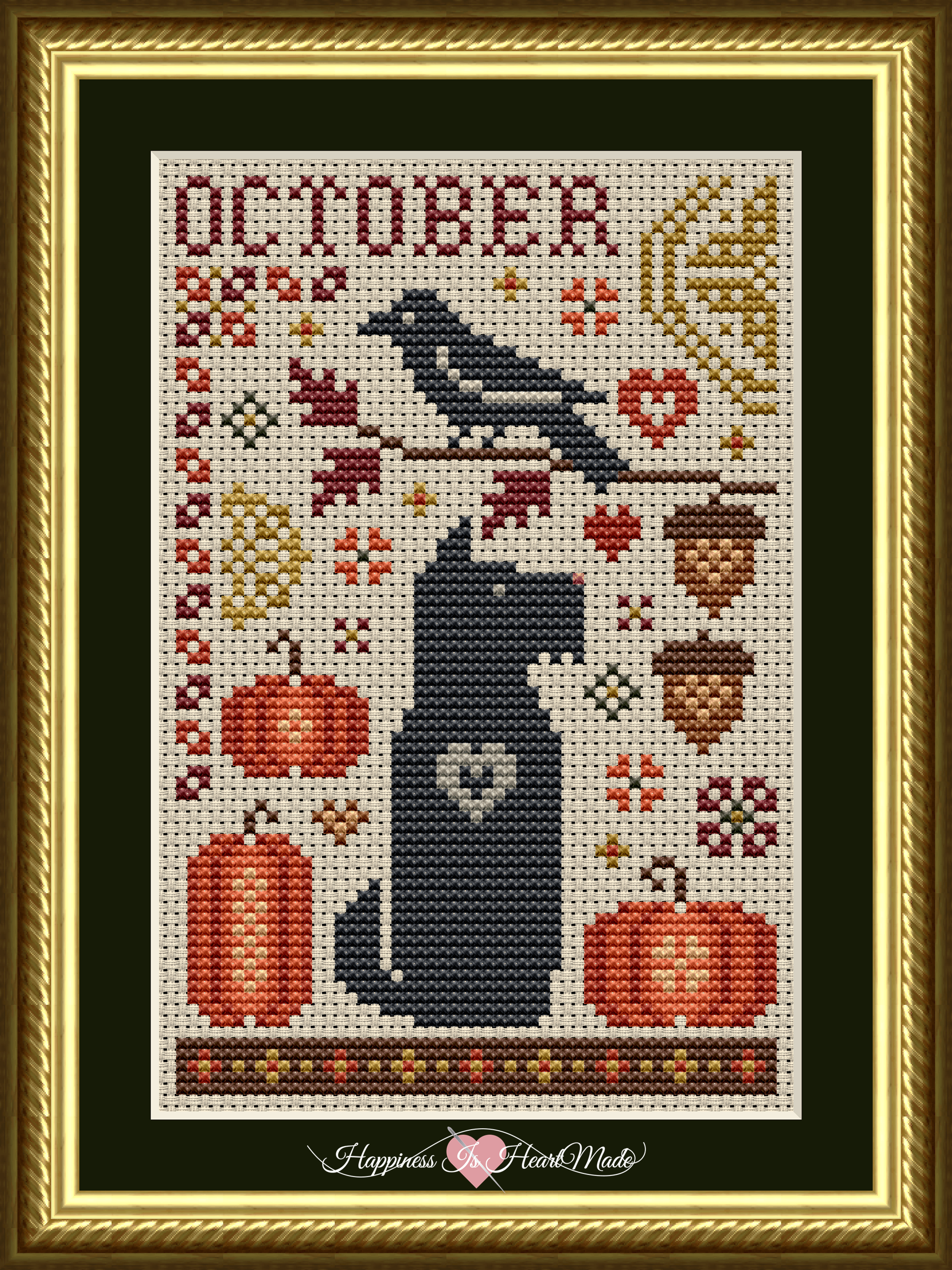 6560-S - The Dog Days Series - Scottie October Dog Cross Stitch Pattern by Happiness Is HeartMade