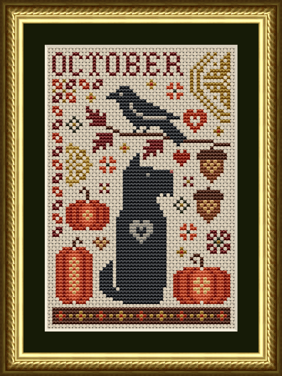 The Dog Days: Scottie October Dog Cross Stitch Pattern 6560-S