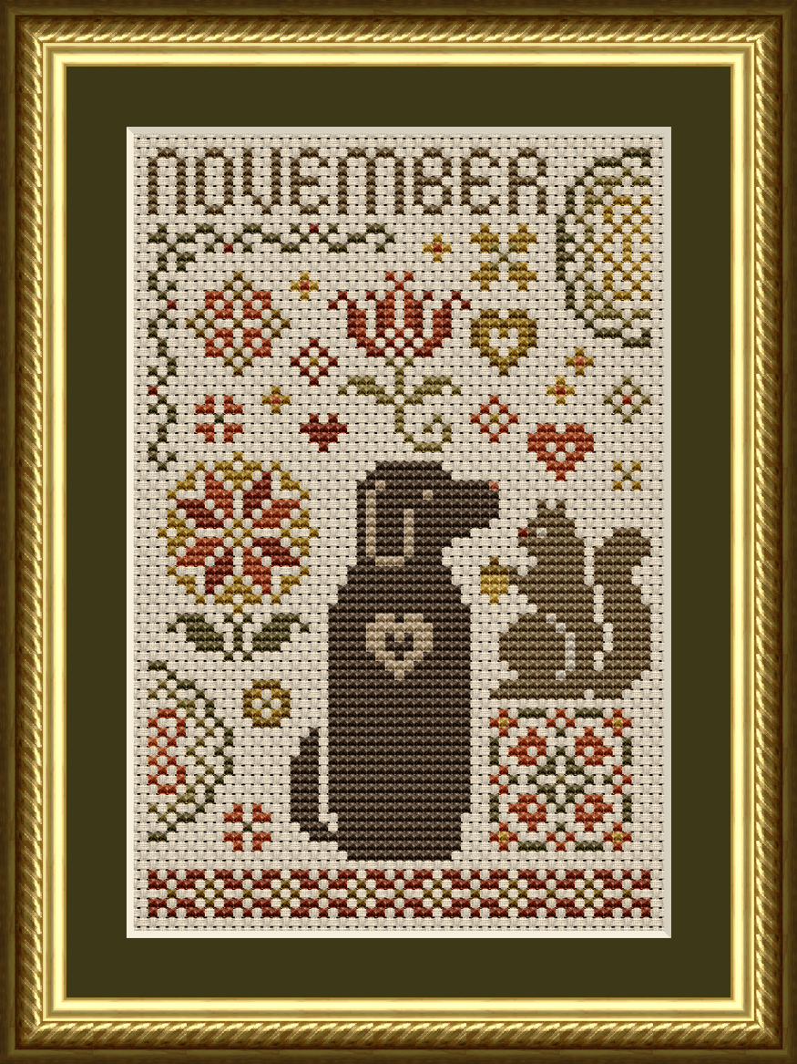 The Dog Days: November Dog Cross Stitch Pattern 6561