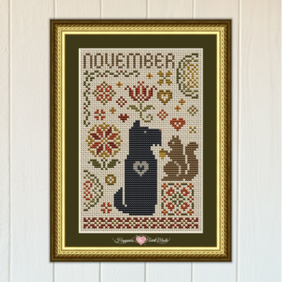 Scottie November Dog Cross Stitch Pattern 6561-S from the Dog Days Series by Happiness Is HeartMade