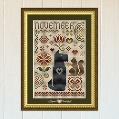 Scottie November Dog Cross Stitch Pattern 6561-S from the Dog Days Series by Happiness Is HeartMade
