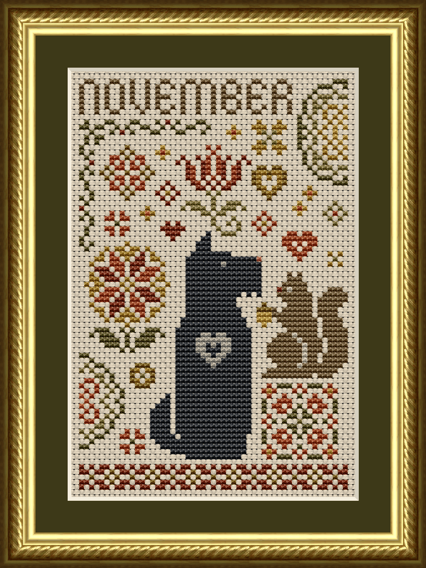 The Dog Days: Scottie November Dog Cross Stitch Pattern 6561-S