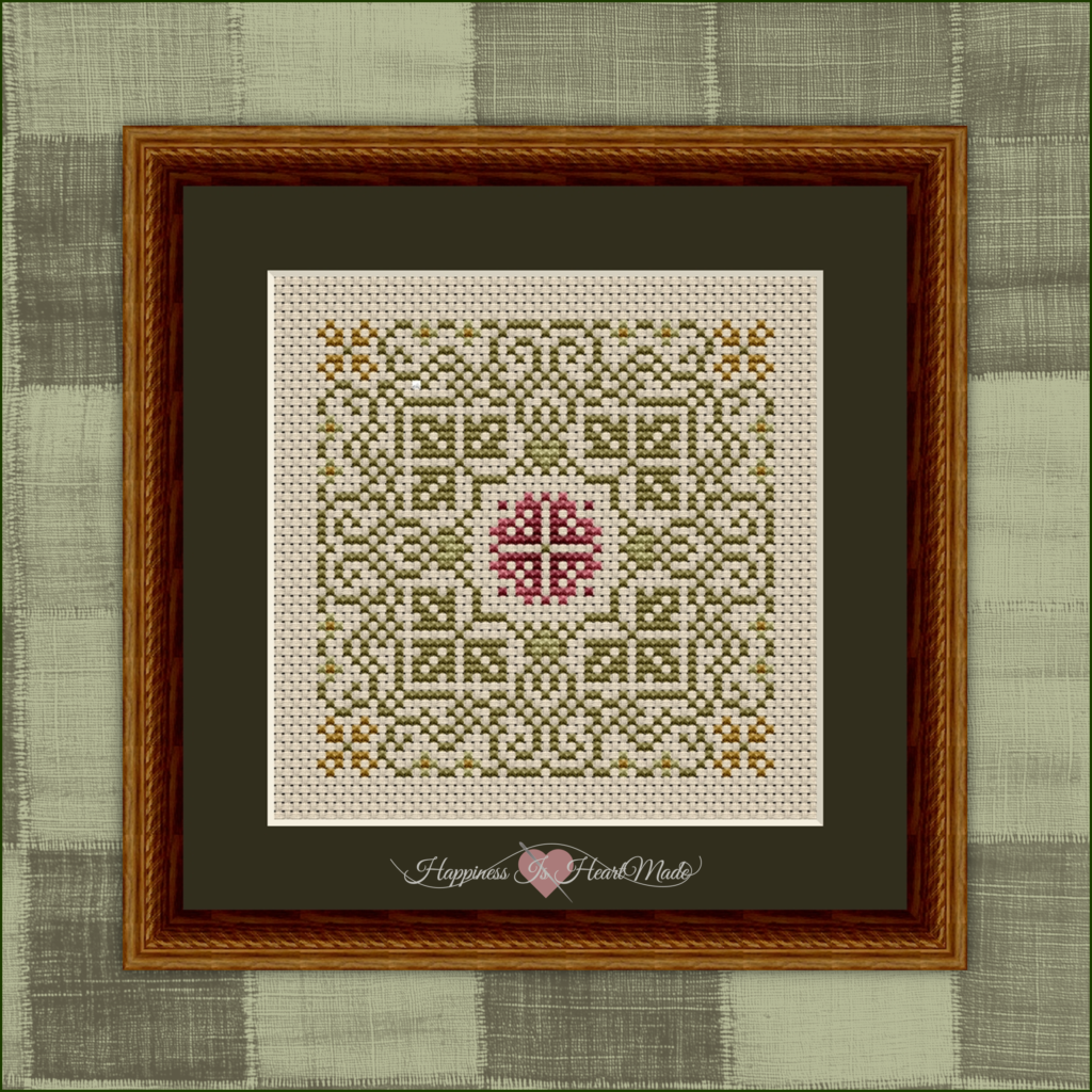 Wanda's Garden Path Cross Stitch Pattern from the Gathered from the Garden series by Happiness Is HeartMade - Pattern 1518 - Perfect to stitch along with Watermelon an The Garden Perch - Patterns 1516 and 1517