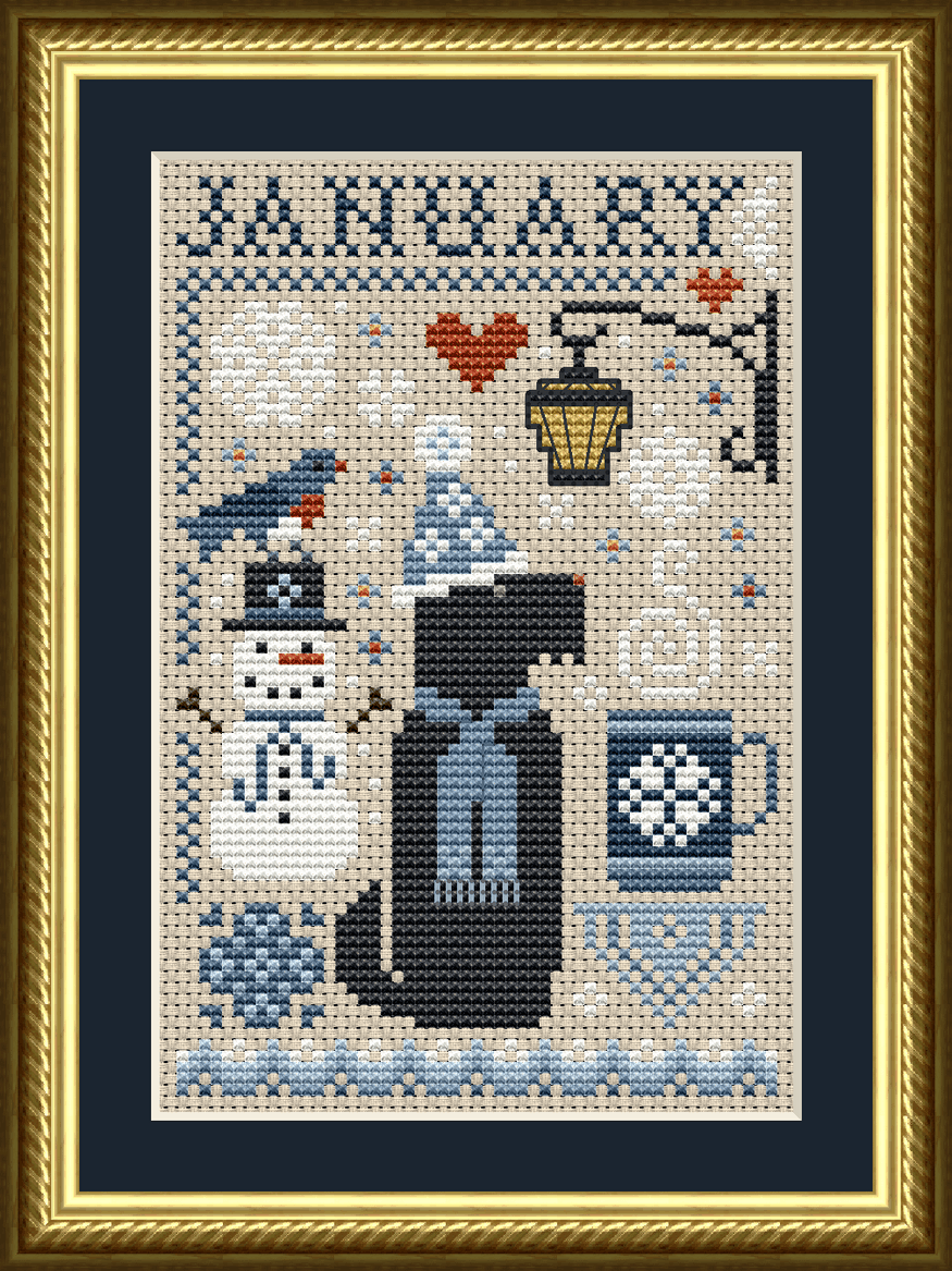 The Dog Days: Scottie January Dog Winter Cross Stitch Pattern 6551-S