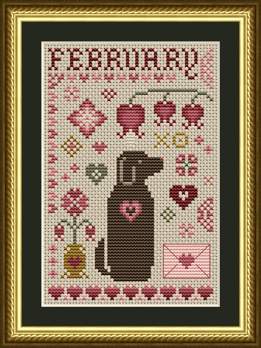 The Dog Days: February Dog Cross Stitch Pattern 6552