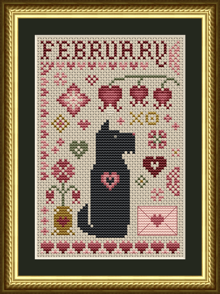 The Dog Days: Scottie February Dog Cross Stitch Pattern 6552-S