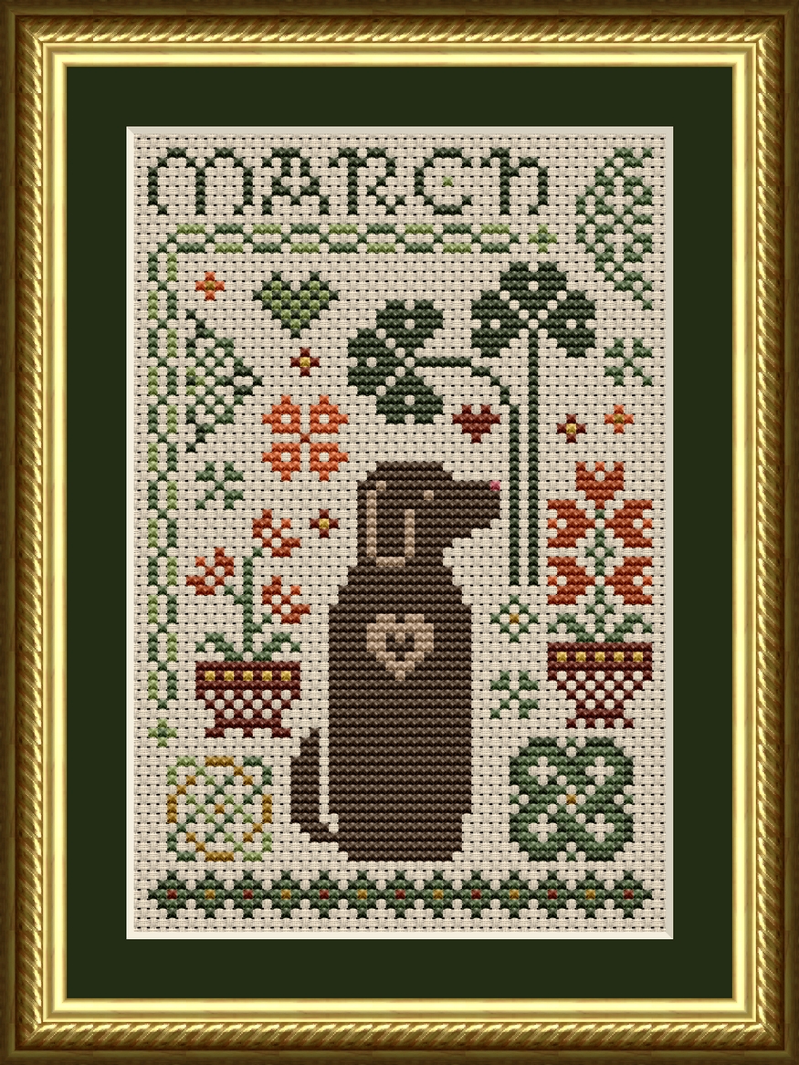 The Dog Days: March Dog Cross Stitch Pattern 6553