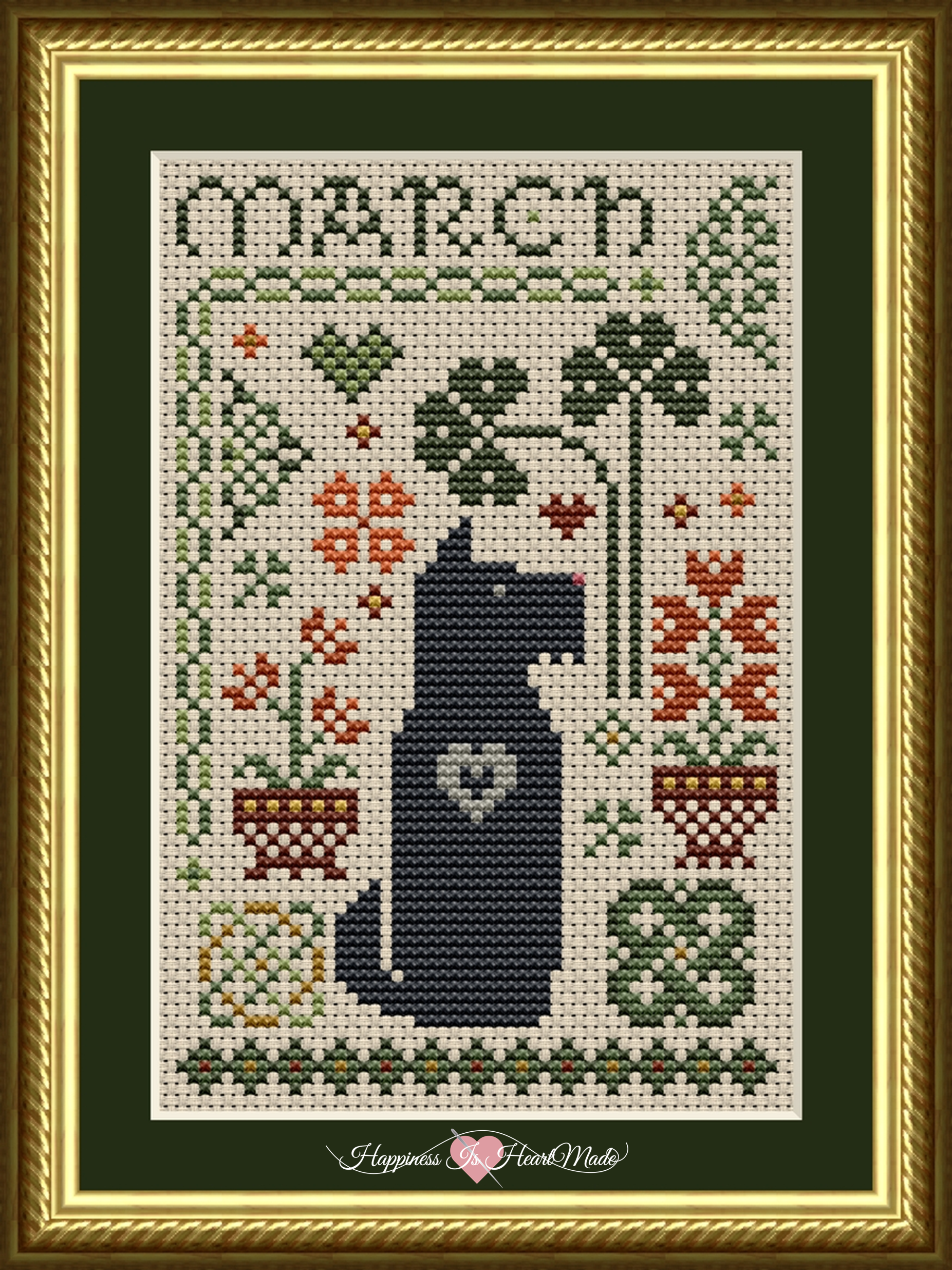 Scottie March Dog Cross Stitch Pattern from the Dog Days Series by Happiness Is HeartMade - Pattern 6553-S - St. Patrick's Day - Irish - Celtic - Scottish Terrier