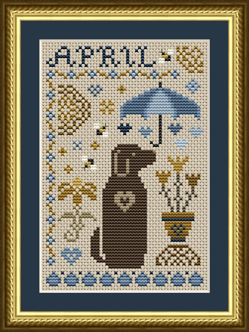 The Dog Days: April Dog Cross Stitch Pattern 6554