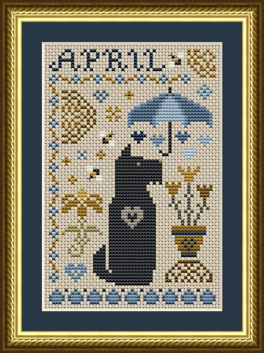 The Dog Days: Scottie April Dog Cross Stitch Pattern 6554-S